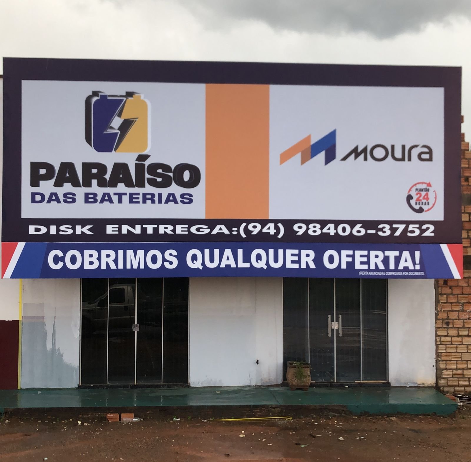 Fachada da Paraíso das Baterias em Santana do Araguaia