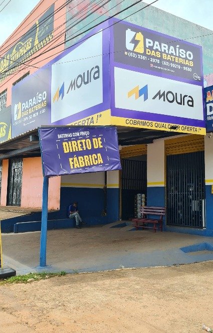Fachada da Paraíso das Baterias na Av. Transbrasiliana em Paraíso do Tocantins